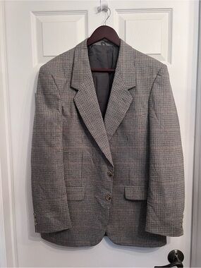Men's Classic Glen Plaid Blazer in Black & White